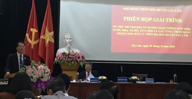 HĐND Huyện Gia Lâm tổ chức kỳ họp chuyên đề và giải trình công tác hỗ trợ đầu tư kết cấu hạ tầng nông thôn